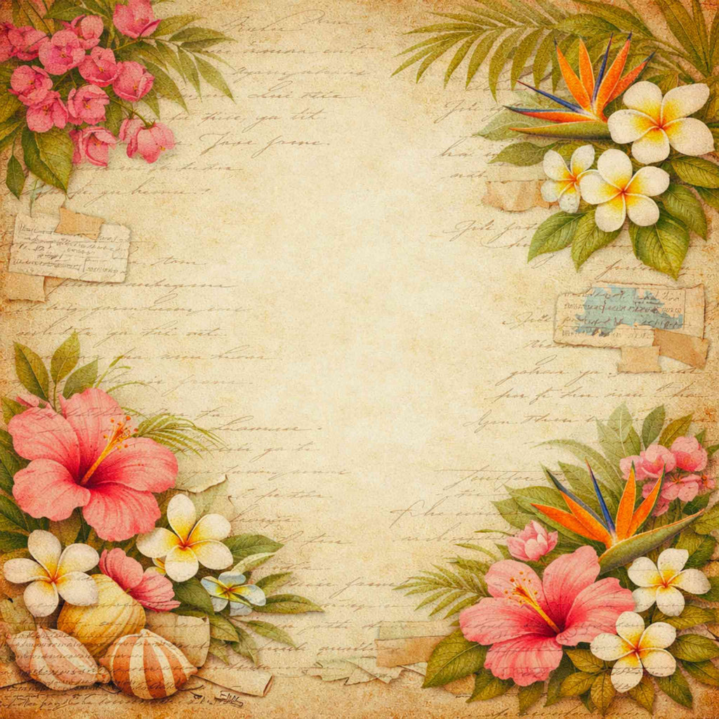 Kit Junk Journal Vintage Guadeloupe, 16 Papiers Numériques 12x12, Scrapbooking Tropical, Papeterie Artisanale, Téléchargement Instantané ZIP