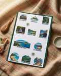 ✨ Planche de Stickers Transparents et Imperméables | Style Aquarelle Botanique et Paysages de Guadeloupe