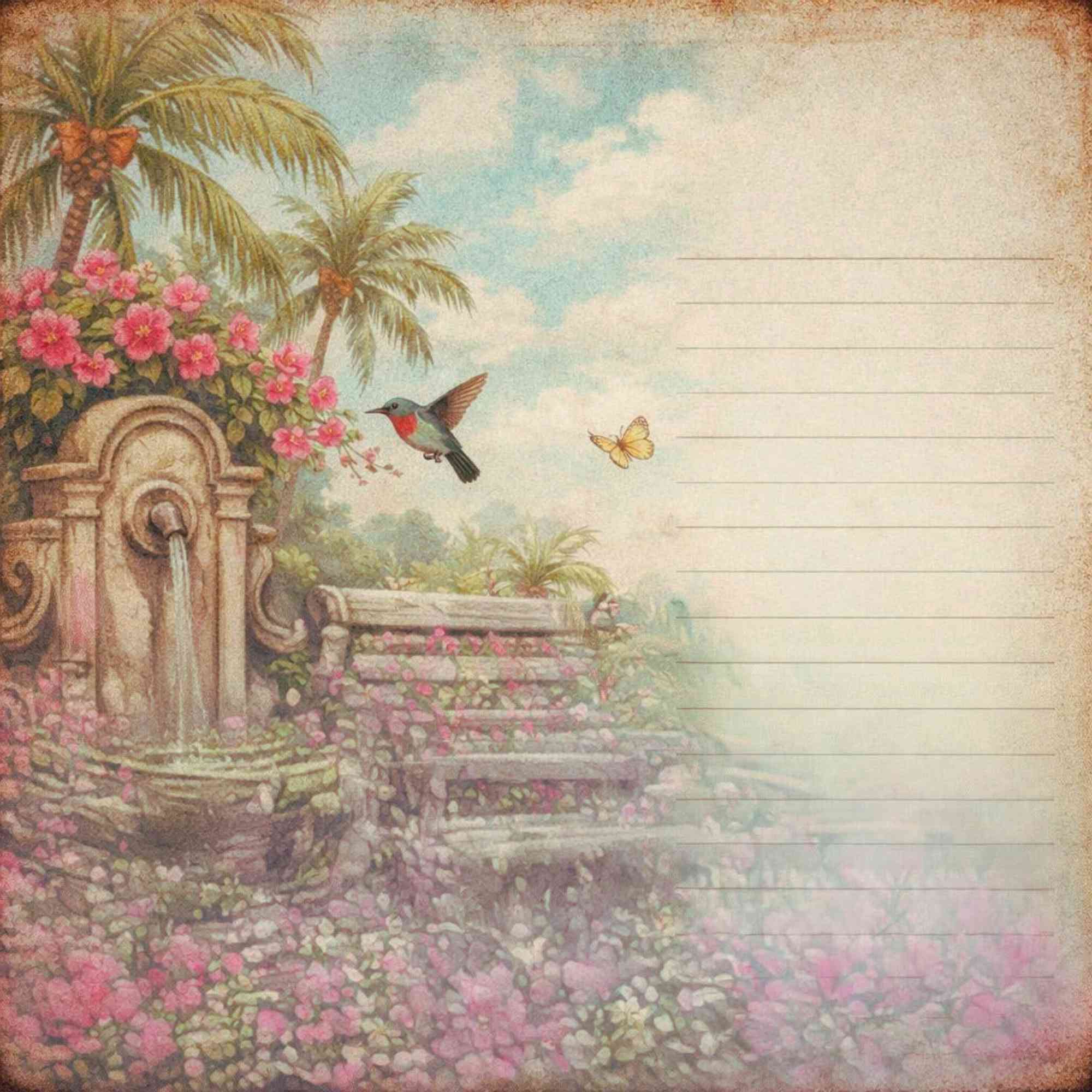 Kit Junk Journal Vintage Guadeloupe, 16 Papiers Numériques 12x12, Scrapbooking Tropical, Papeterie Artisanale, Téléchargement Instantané ZIP