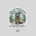 Autocollant Raton Laveur Sarcastique| Sticker Imperméable| Déco Humour PC & Gourde| Touche Madras| Les Aventures de Mr Tchip le Racoon
