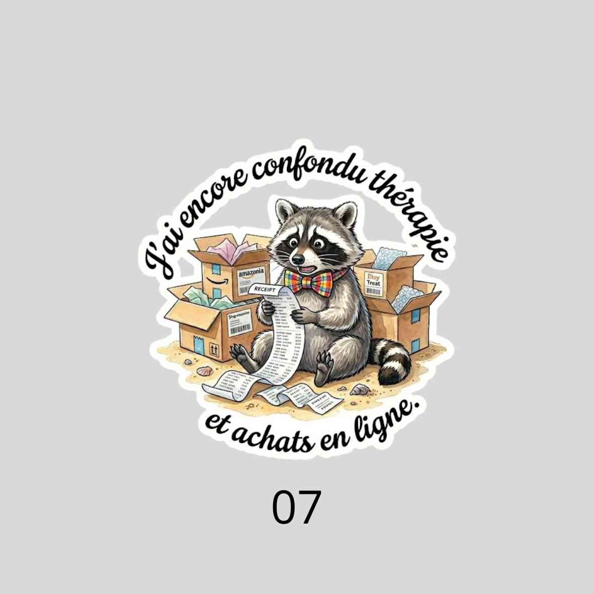 Autocollant Raton Laveur Sarcastique| Sticker Imperméable| Déco Humour PC & Gourde| Touche Madras| Les Aventures de Mr Tchip le Racoon