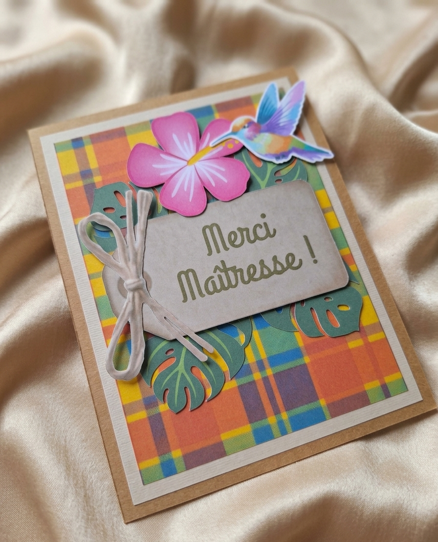 Carte de remerciement artisanale "Merci Maître / Maîtresse"